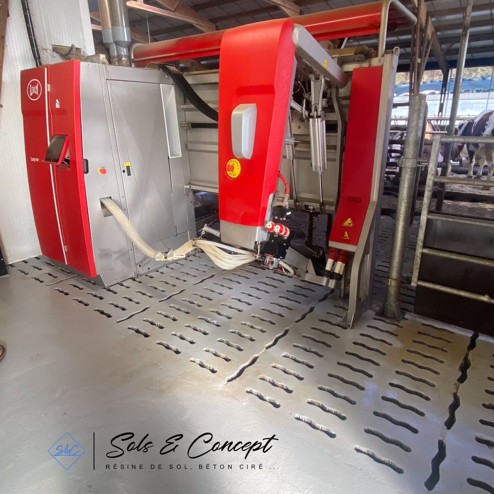 Résine pour un robot de traite Lely.