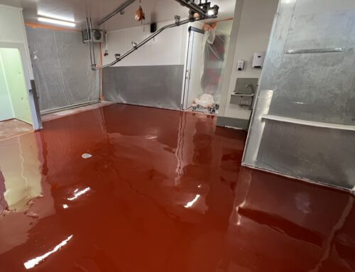 Réalisation : Sol en résine époxy antidérapant dans une salaison – Saint-Victor-d’Arlanc (43), Auvergne-Rhône-Alpes